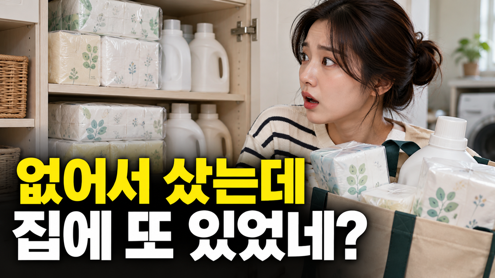 없어서 샀는데 · 집에 또 있었네? — 생활용품 재고 정리, 없는 줄 알고 또 사는 일을 줄이려면 설명용 생성 이미지