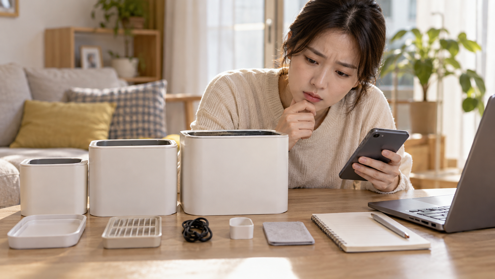 같은 상품 페이지의 후기면 모두 참고해도 될까요? — 설명용 생성 이미지