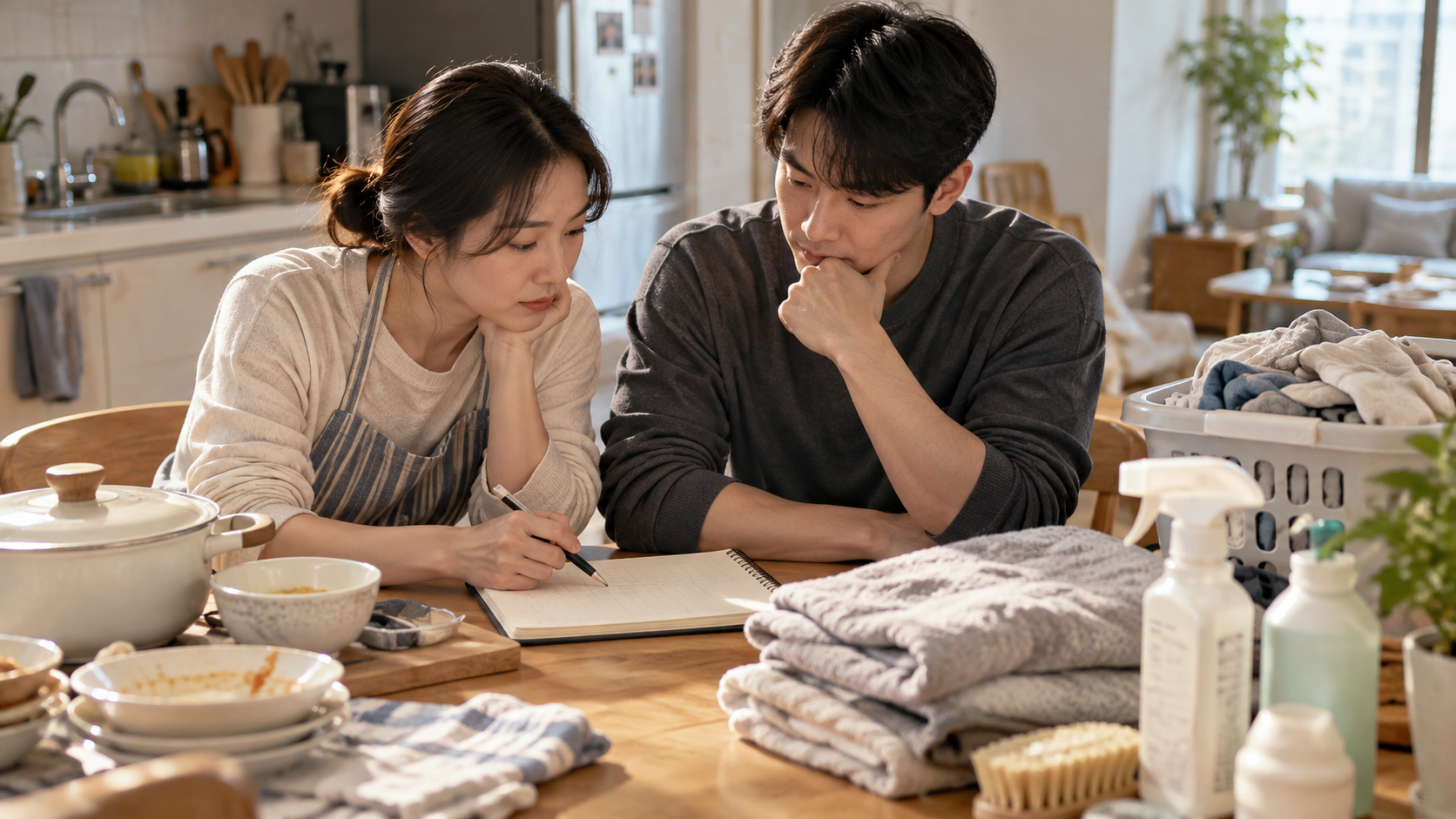 항목을 반씩 나누면 공평한 걸까요? — 설명용 생성 이미지